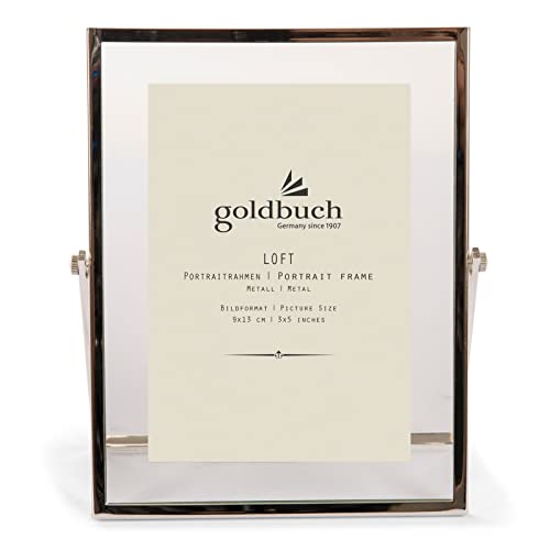 goldbuch Marco de fotos Loft de metal, con soporte, para 1 foto/foto en formato 9 x 13 cm, marco de fotos de metal de aprox. 14,2 x 17,2 x 1 cm, marco plateado, 9 x 13 cm