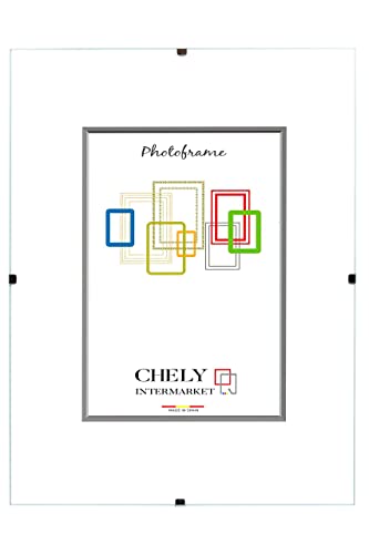 Chely Intermarket | 19B1C | Marco Clip 60x80 cm de metacrilato | Soporte sin Marco para fotografías, Posters, certificados y Recuerdos. Complemento idóneo para Colgar en la Pared(300-60x80-1,85)
