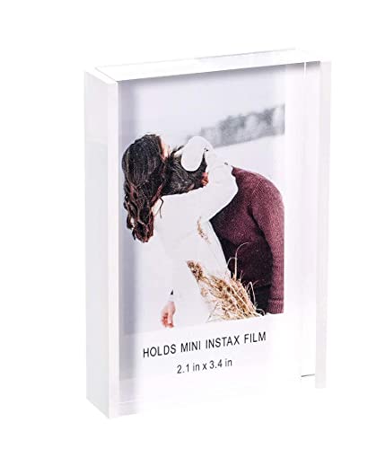 Grarry Mini frames 2x3 pulgadas Blanco Auto Standing Flotante Marco de fotos Polaroid para decoraciÃ³n de hogar y oficina escritorio deslizante mini-foto para Fujifilm y pelÃ­cula Polaroid (blanco)