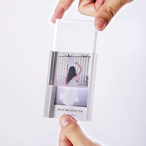 Janaden Marcos de fotos acrílicos para Fuji Instax Mini Film, marco de fotos Polaroid, marco de fotos pequeño de película instantánea, pequeña pantalla de fotos de escritorio, 3 piezas