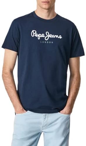 Pepe Jeans Eggo N T-Shirt, Azul (Navy), L para Hombre