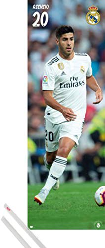 1art1 FÃºtbol Cartel (158x53 cm) Real Madrid 2018/19, Marco Asensio Y 1 Lote De 2 Varillas Transparentes