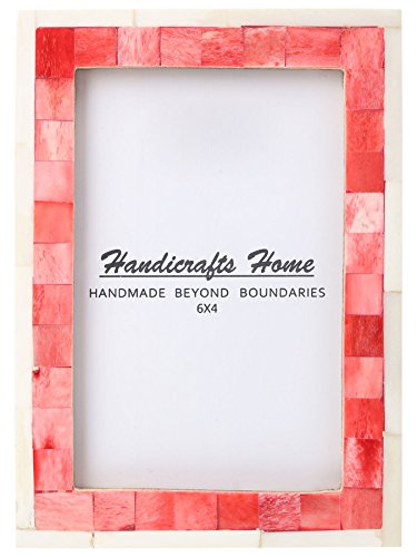 Handicrafts Home 4x6 Imagen Foto Marco Mosaico Art Inspirado Vendimia pared Decoración Regalo Marcos [4x6 Rojo]