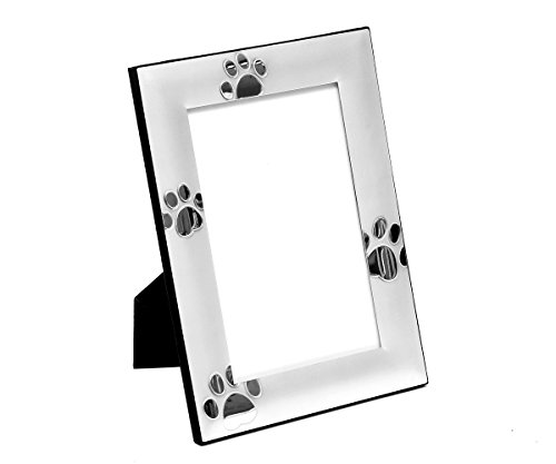 Brillibrum WTD - Marco de fotos (10 x 15 cm, marco de fotos baÃ±ado en plata, mate, regalo para gatos y huellas de perro (sin grabado)