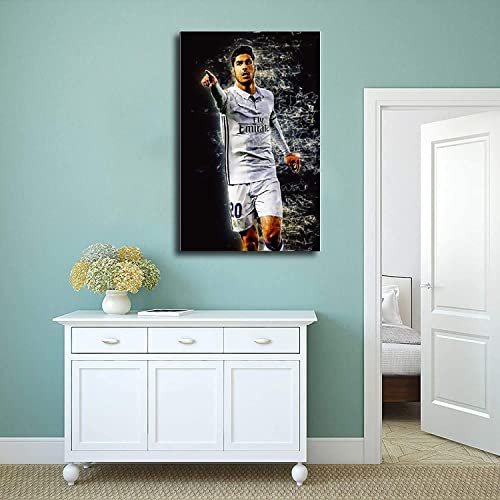 Lienzos De Fotos 50x70cm Futbolista Marco Asensio Deporte Póster Sala de Estar Dormitorio Pintura Obras de Arte Sin Marco